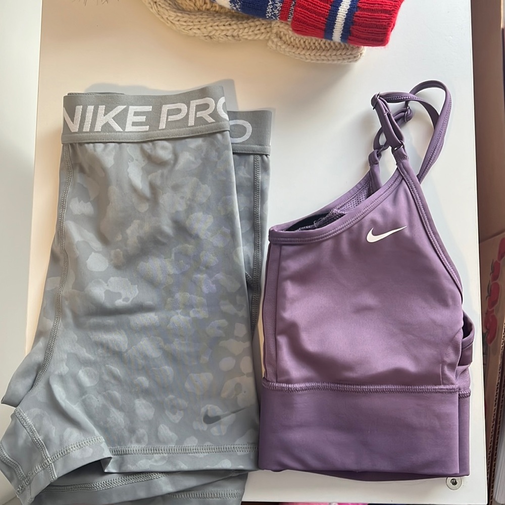Nike Pro Spandex Shorts & Sports Bra